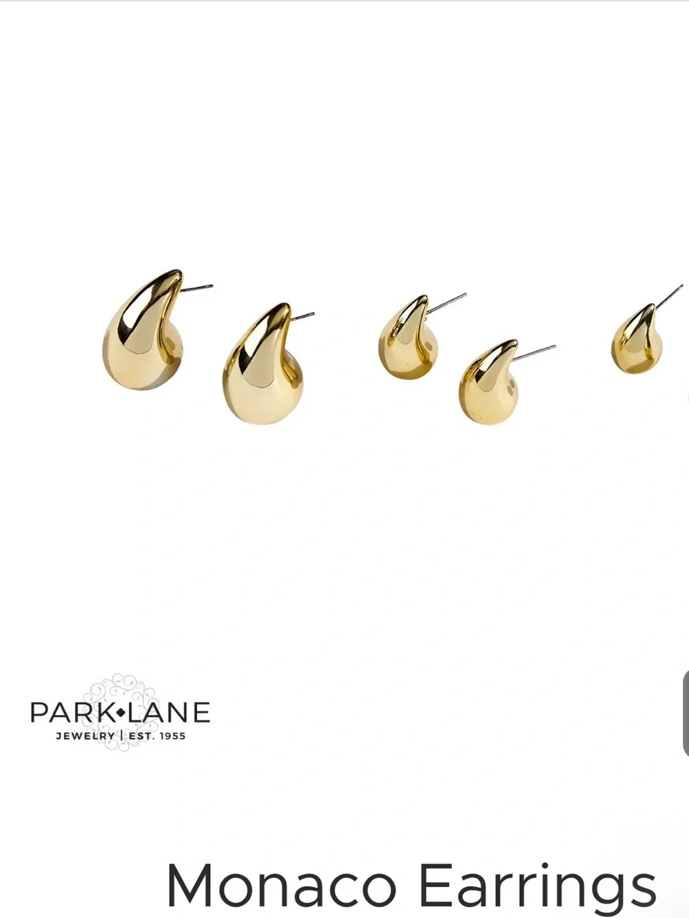 Park Lane Monaco Earrings 1.25” Gold Tone Statement Stud Earrings